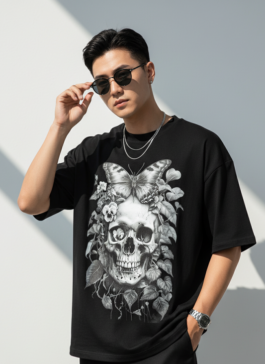 "Memento Mori, Memento Vivere" Oversized Tee, Stylish