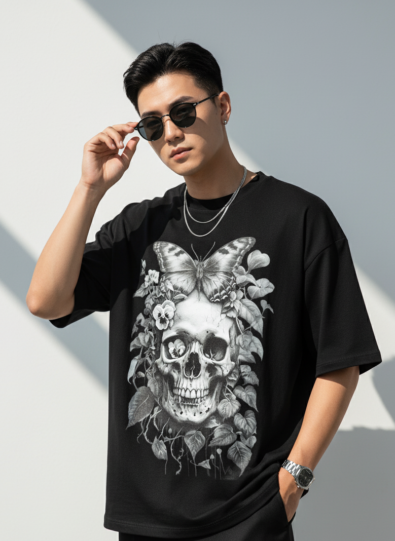 "Memento Mori, Memento Vivere" Oversized Tee, Stylish