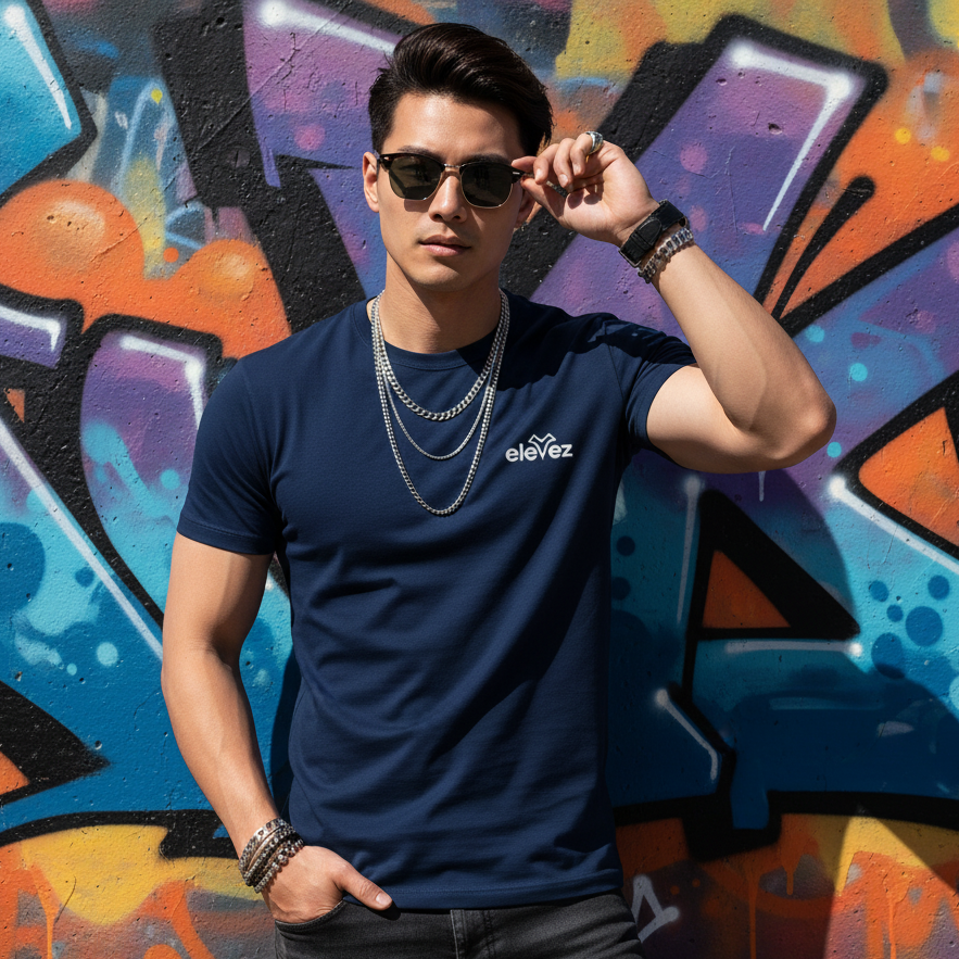 Navy Blue Premium Old money Tshirt