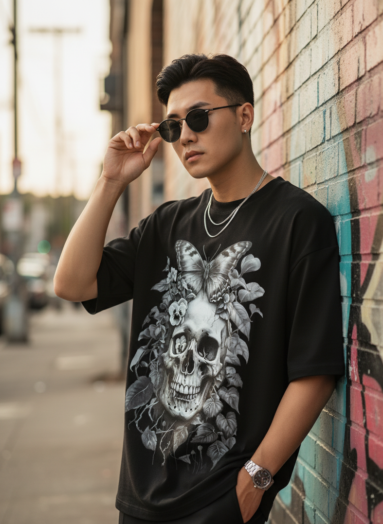 "Memento Mori, Memento Vivere" Oversized Tee, Stylish