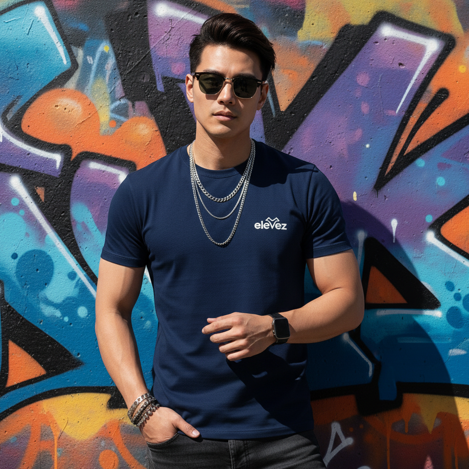 Navy Blue Premium Old money Tshirt