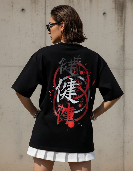 "K-Street Samurai" | Graffiti Kanji 180gsm T-Shirt (Back Print)