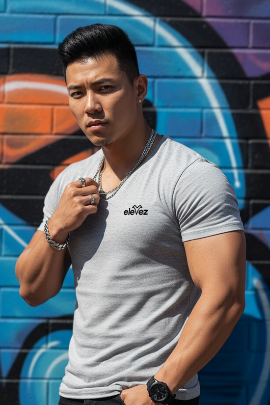 Grey Melange Premium Old money tshirt