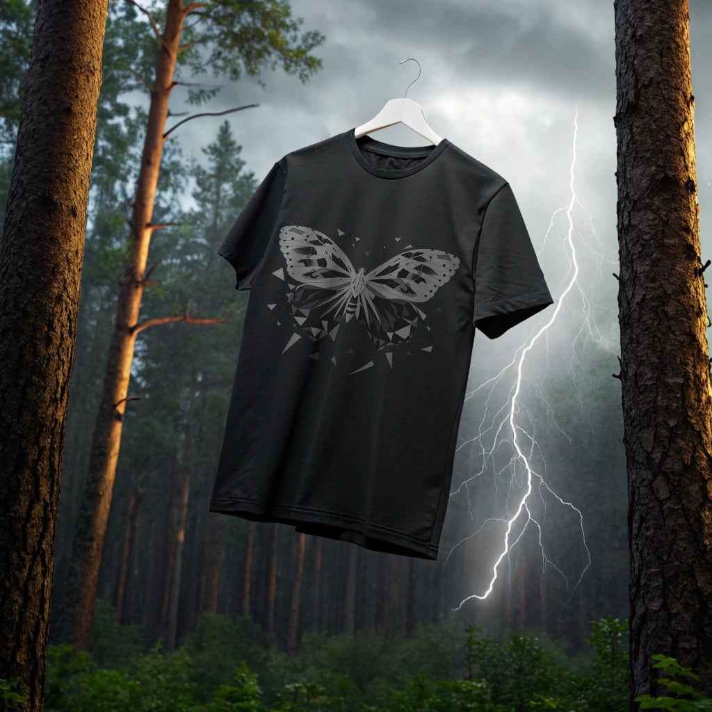 Metamorphosis Echoes: Geometric Butterfly Tee