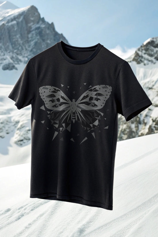 Metamorphosis Echoes: Geometric Butterfly Tee