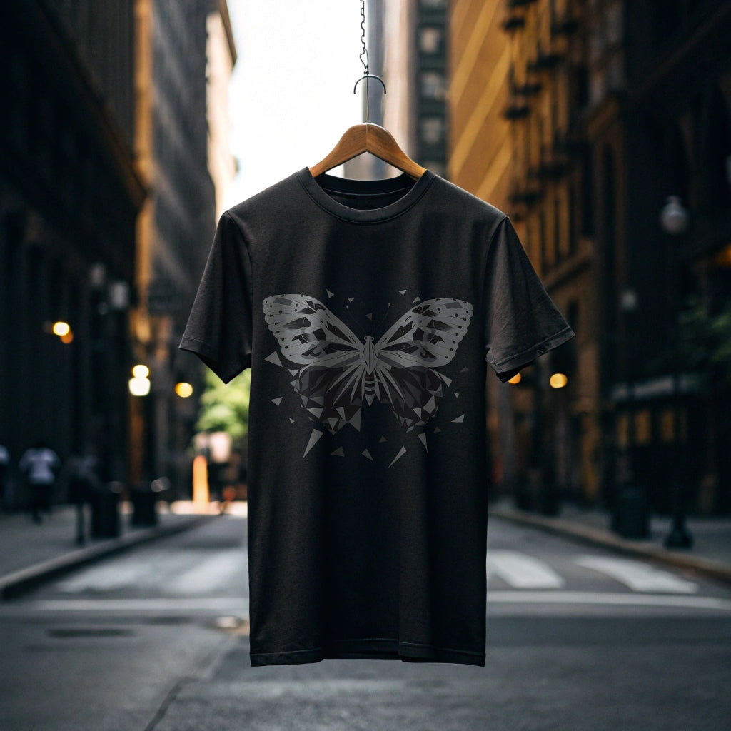 Metamorphosis Echoes: Geometric Butterfly Tee