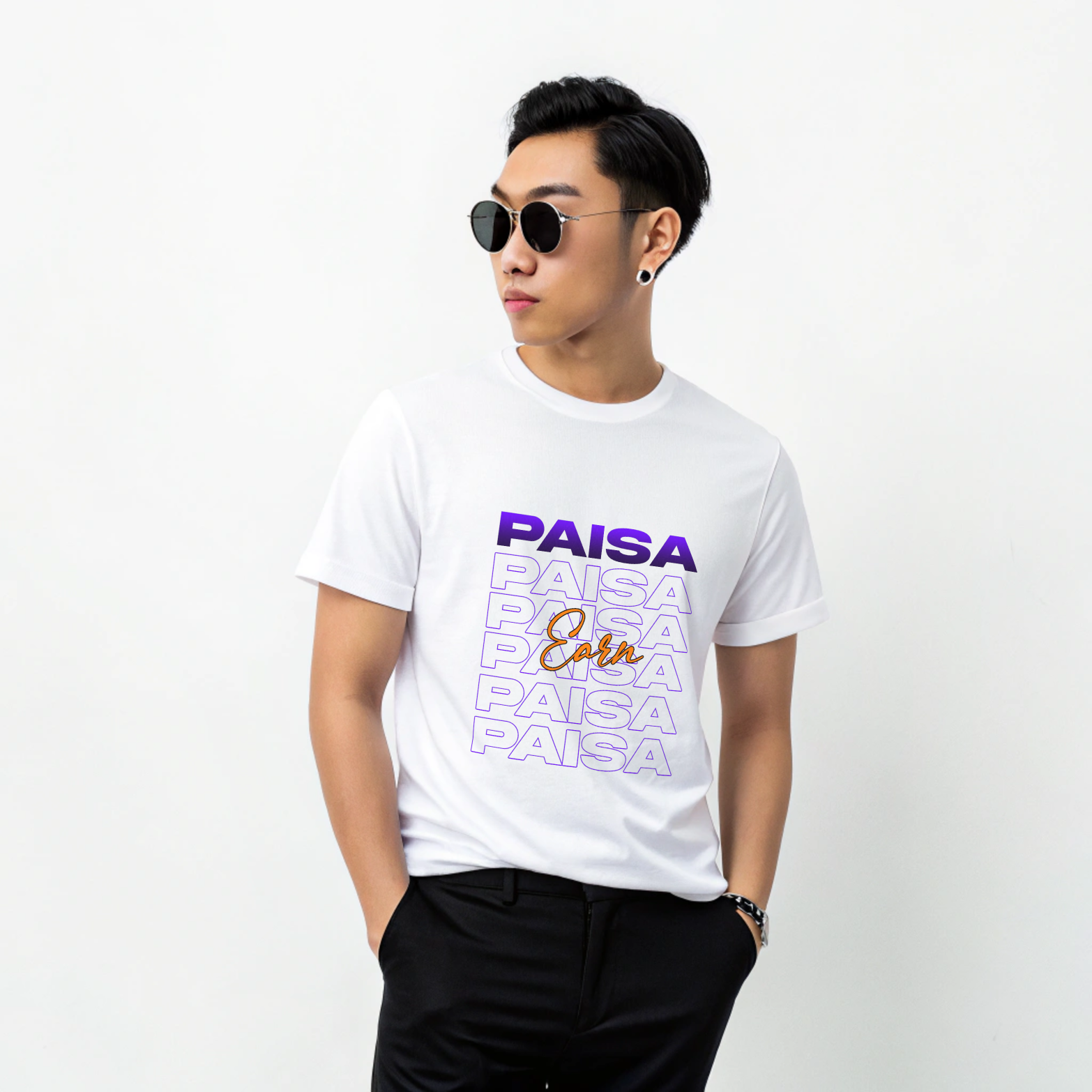 "PAISA Earn PAISA" Graphic Gen Z T-Shirt