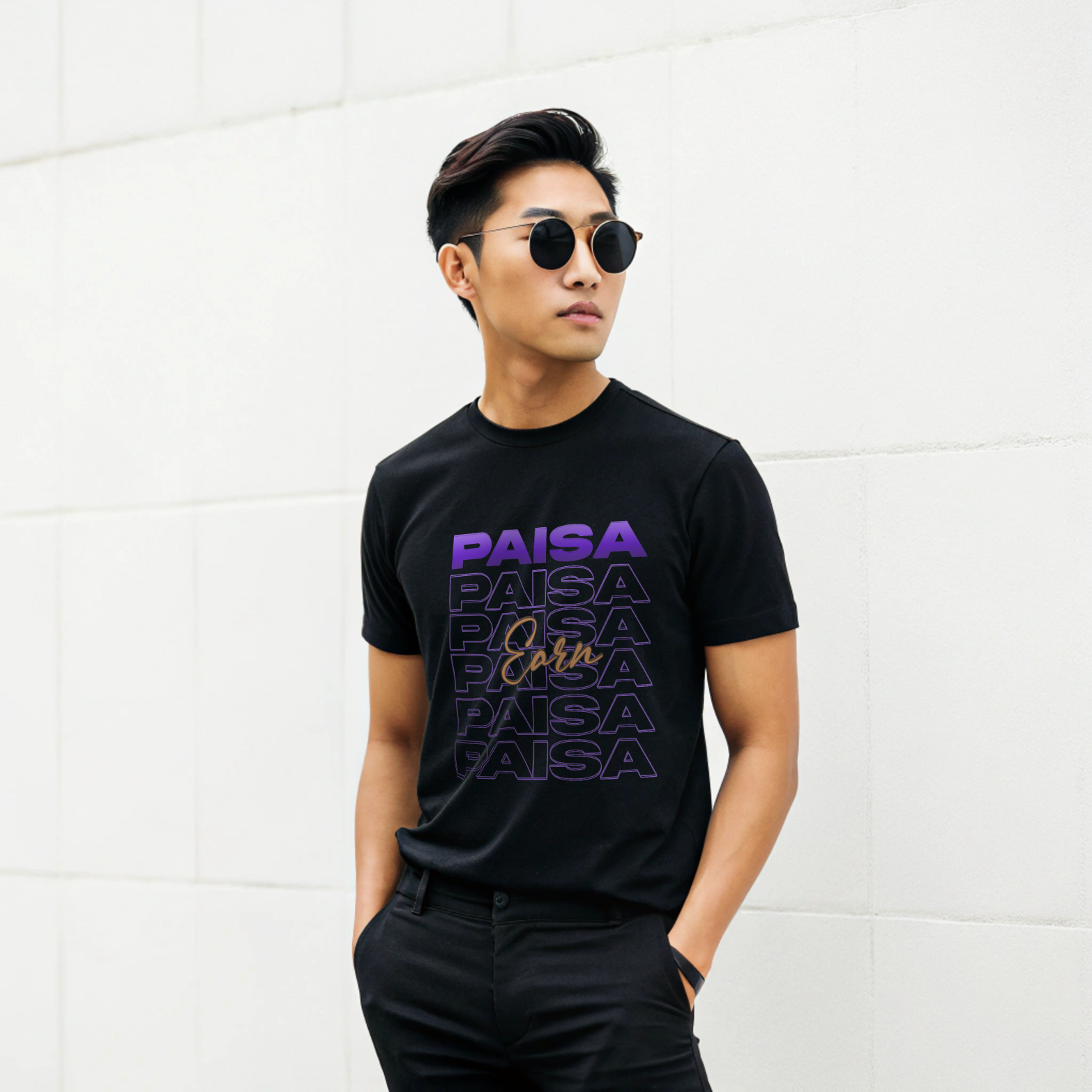 "PAISA Earn PAISA" Graphic Gen Z T-Shirt