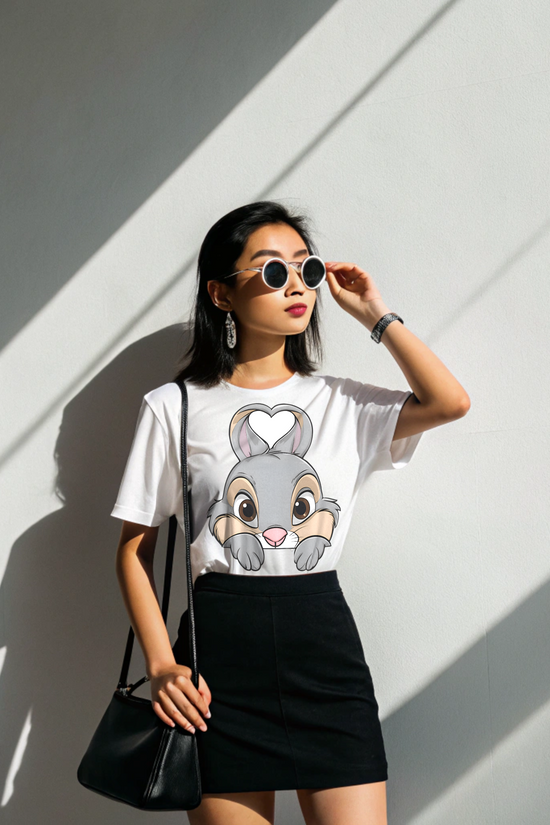 The Heart-Eared bunny Companion oversized Tee