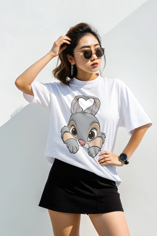 The Heart-Eared bunny Companion oversized Tee