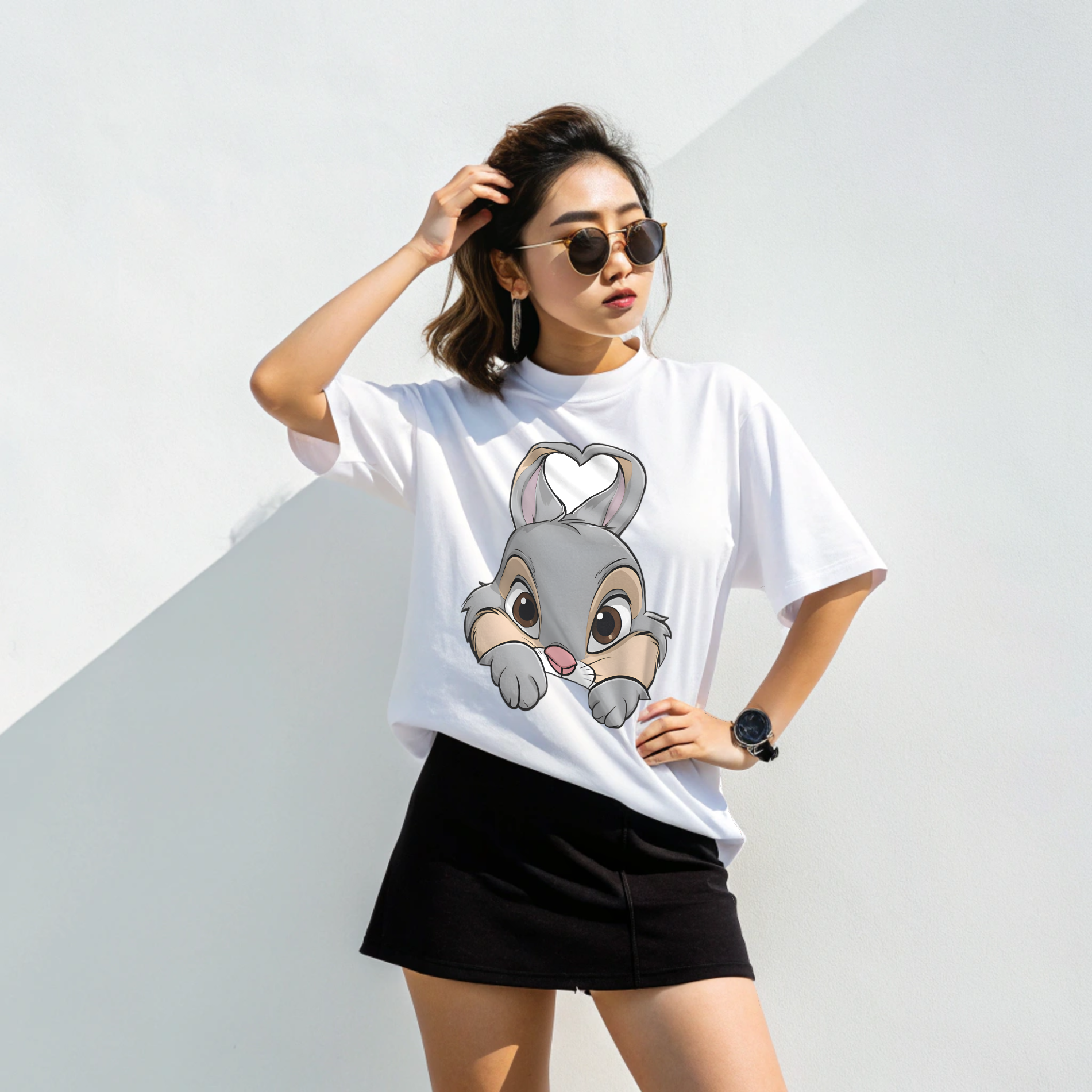 The Heart-Eared bunny Companion oversized Tee
