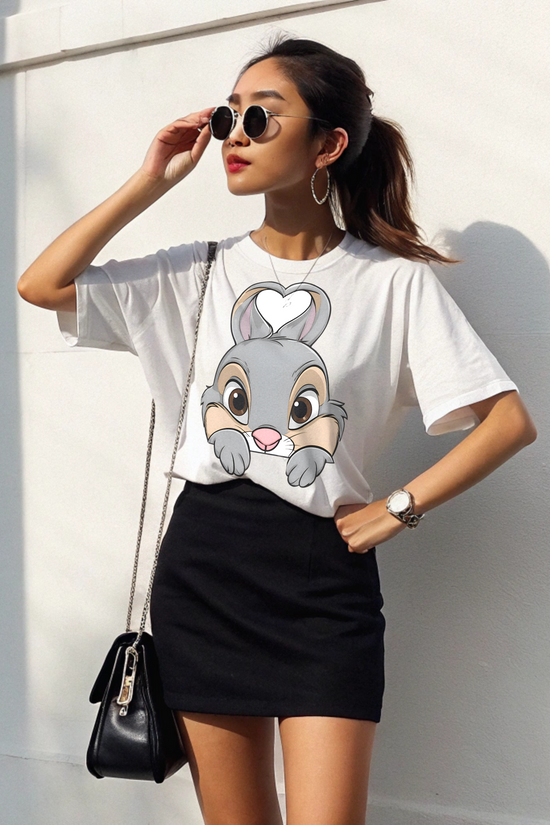 The Heart-Eared bunny Companion oversized Tee
