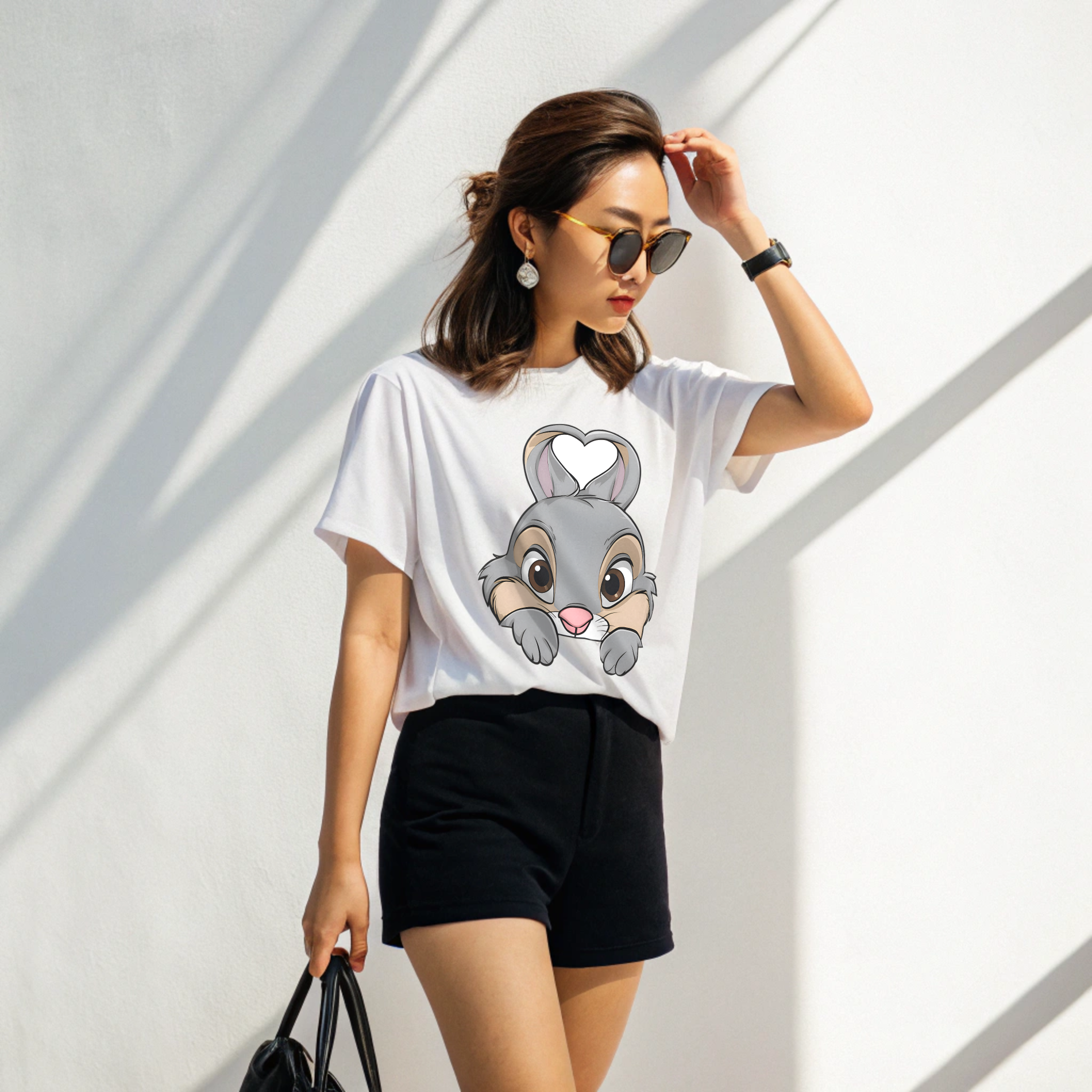 The Heart-Eared bunny Companion oversized Tee