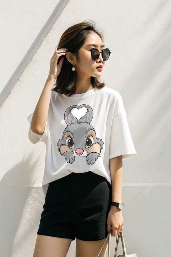 The Heart-Eared bunny Companion oversized Tee