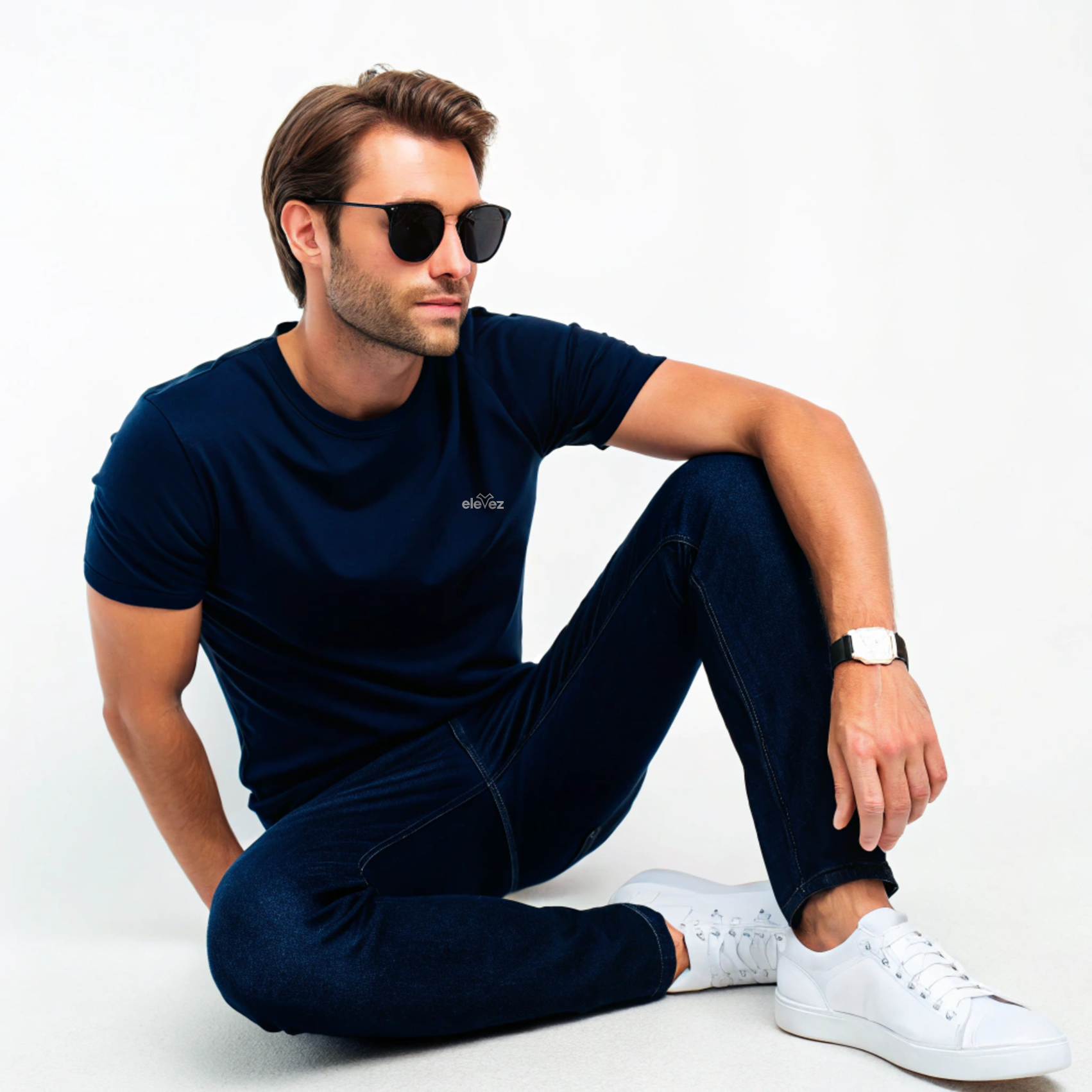 Navy Blue Premium Old money Tshirt